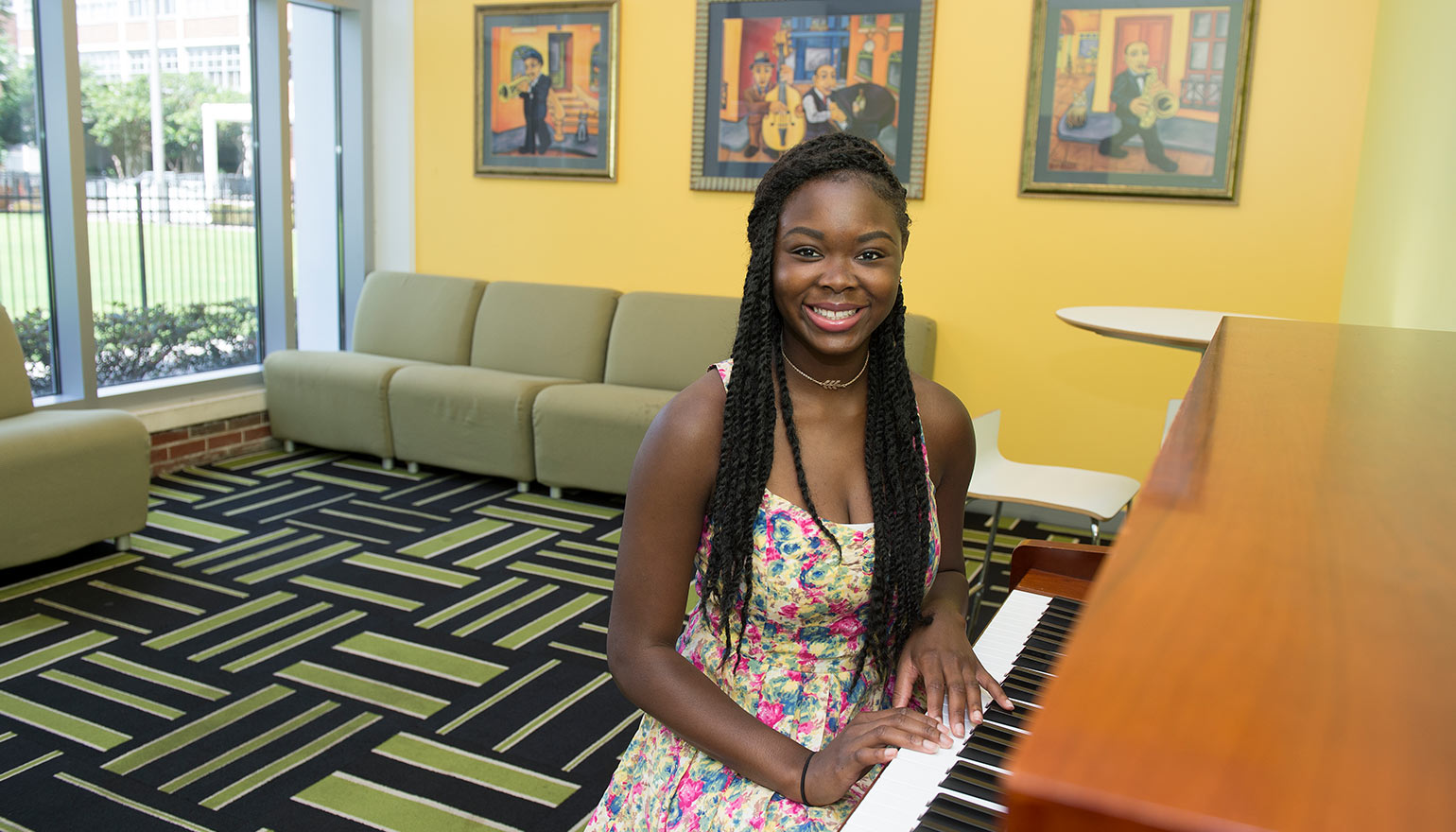 Girl playing piano