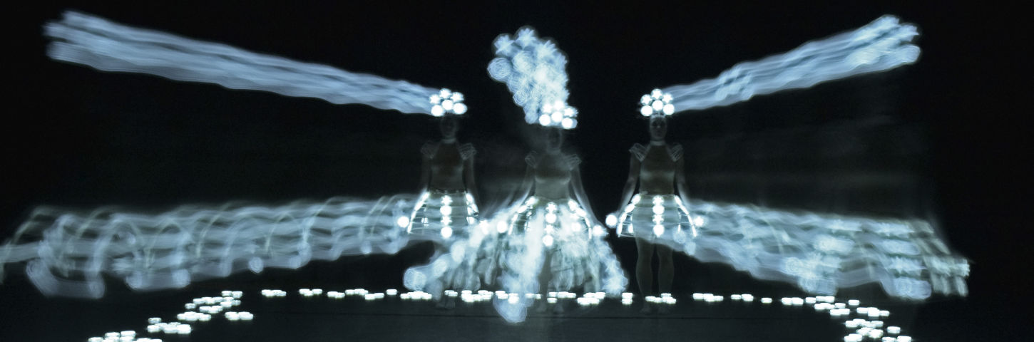 Beams of light on three models