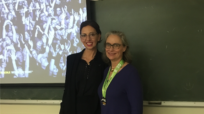 molly mazzolini with dr. j cathy rogers