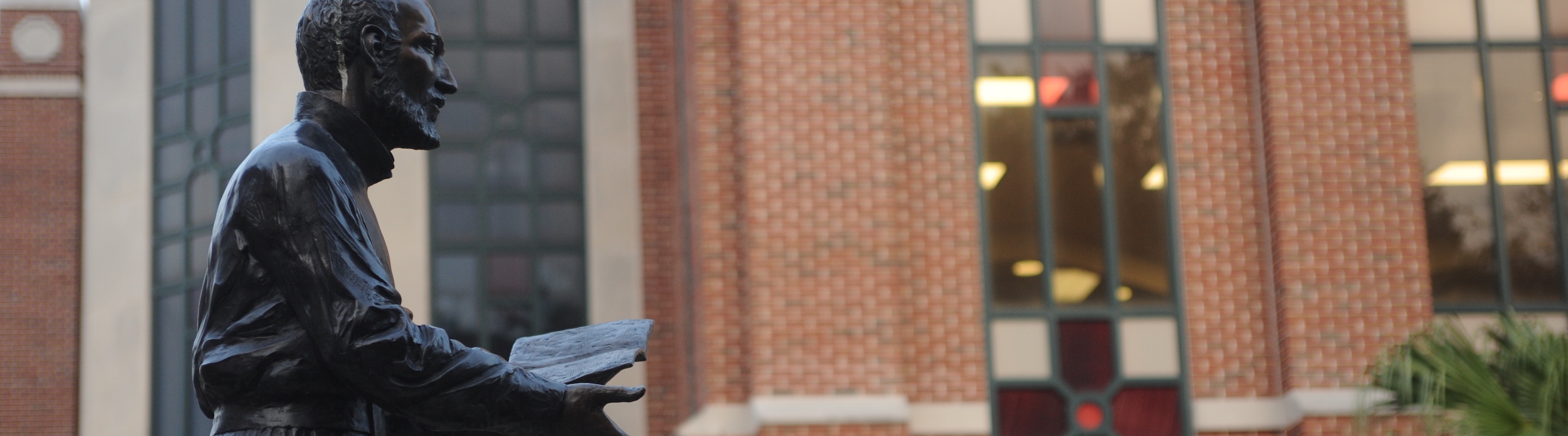 Ignatius Loyola In Front of Monroe Library