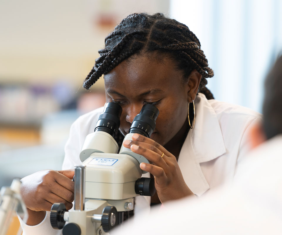 Loyola Student in Lab